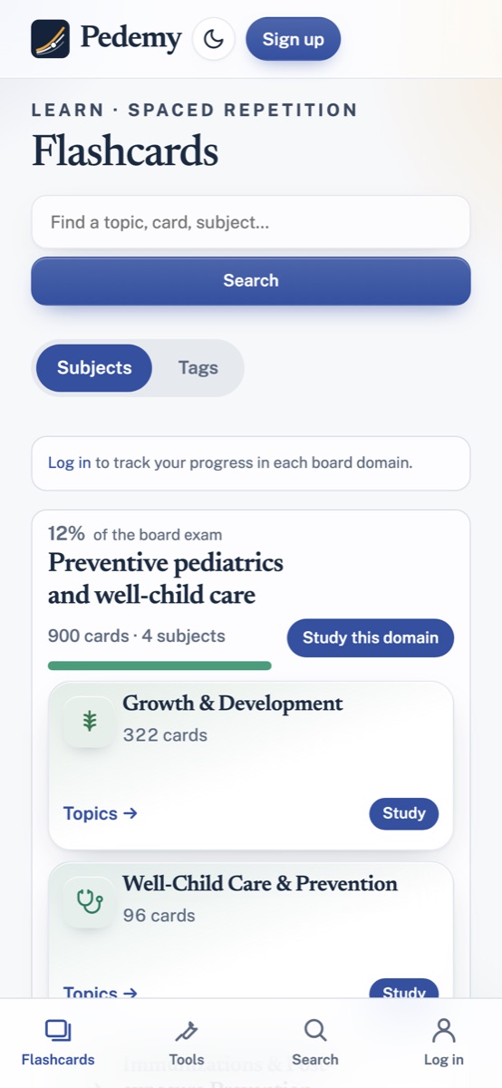 Pedemy flashcards on iPhone